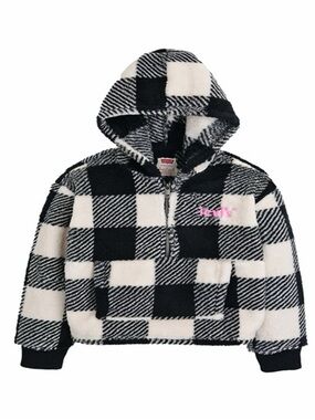 Levi's Girls' Black & White Fleece Hooded Pullover 6x